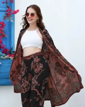 Noir cherry -  Short kaftan shirt